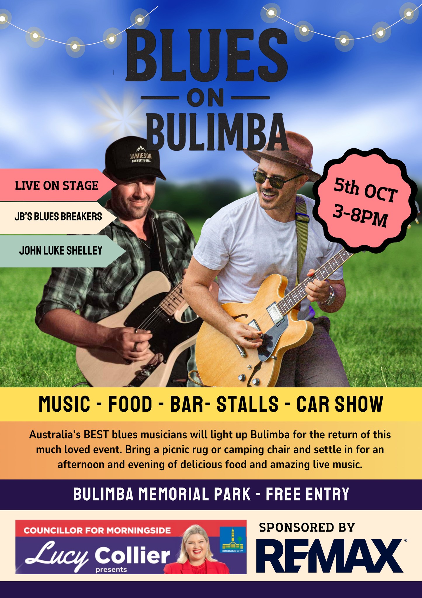 Blues On Bulimba Oct 5th 3pm to 8pm MEMORIAL PARK BULIMBA FOOD SITE