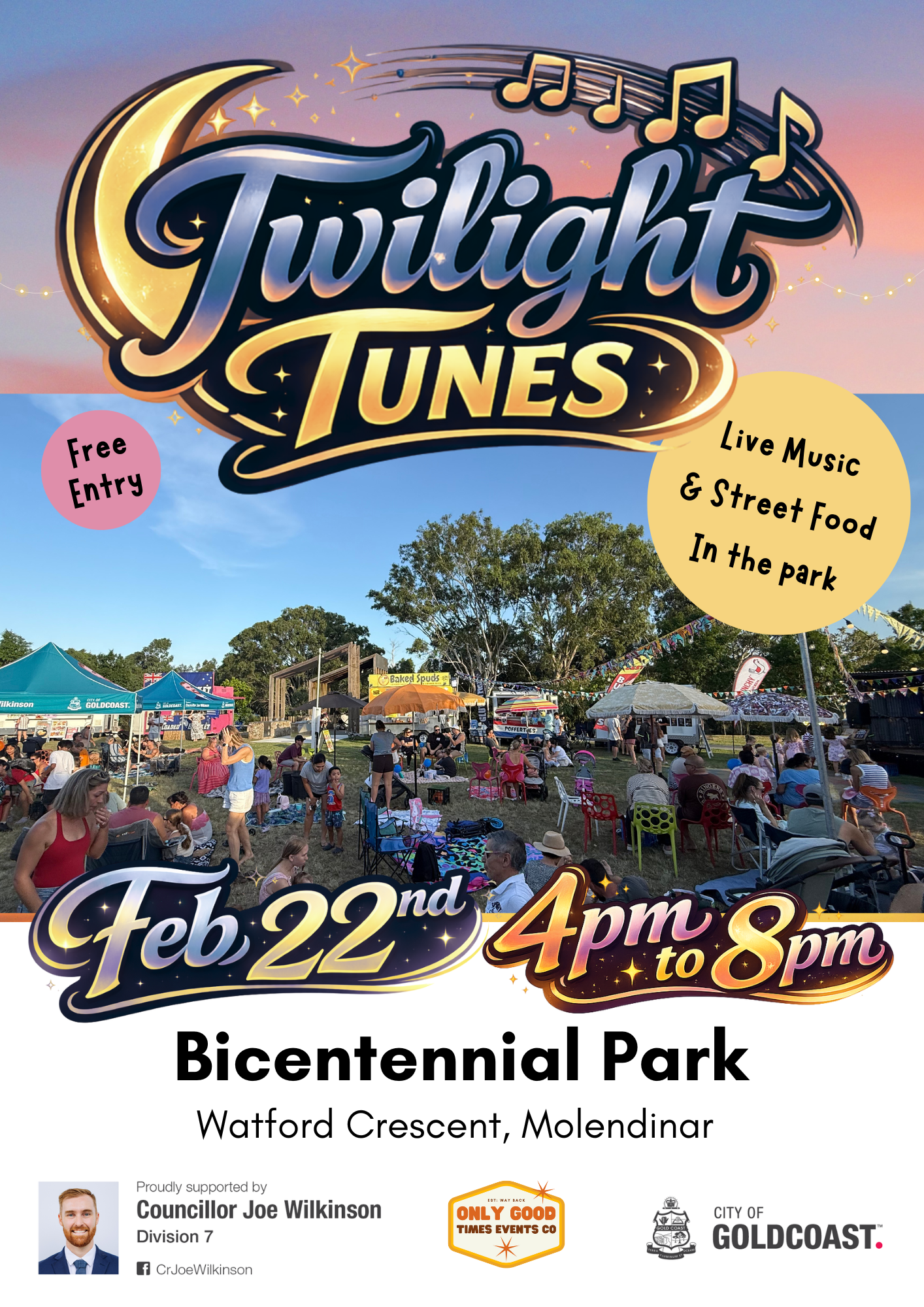 Twilight Tunes Molendinar Feb 22nd 4pm to 8pm FOOD SITE